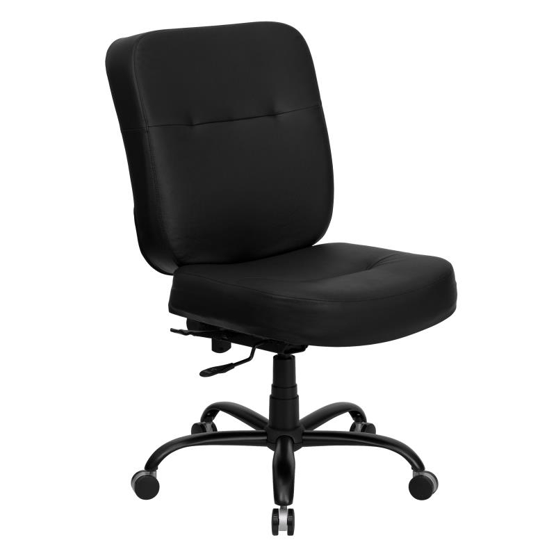 HERCULES Series Big & Tall 400 Lb. Rated Black LeatherSoft Executive Swivel Ergonomic Office Chair With Rectangle Back