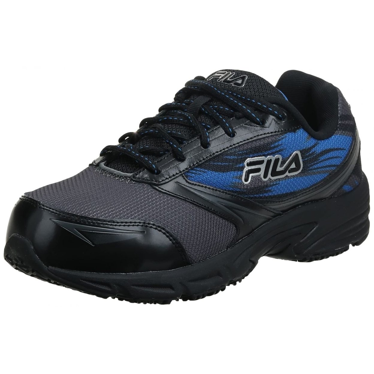 Fila Menâs Memory Meiera 2 Slip Resistant And Composite Toe Work Shoe CSRK/BLK/PRBL - Castlerock/Black/Prince Blue, 9