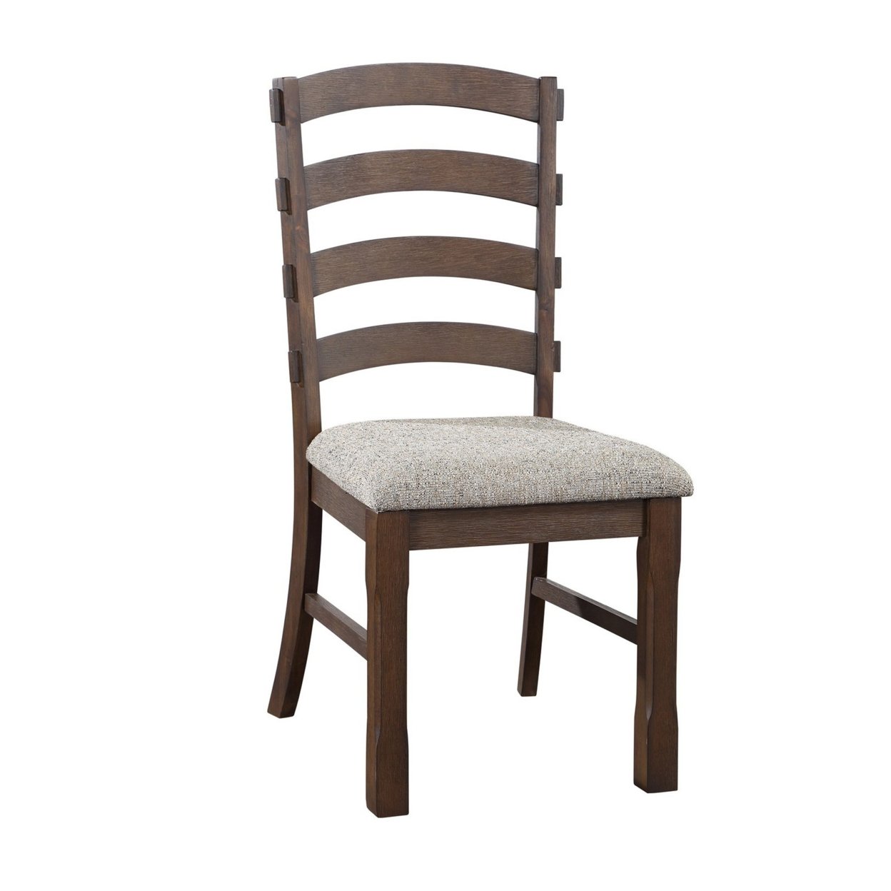 19 Inch Solid Wood Dining Chair, Curved Ladderback, Set Of 2, Brown- Saltoro Sherpi