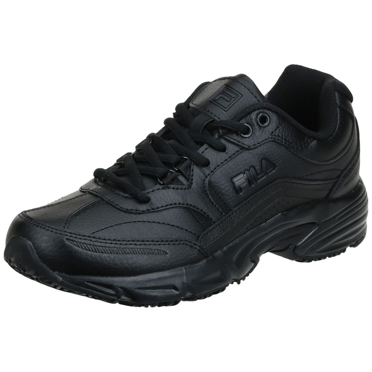 Fila Men's, Memory Workshift Slip Resistant Composite Toe Shoe - Wide Width BLK/BLK/BLK - BLACK/BLACK/BLACK, 10 Wide