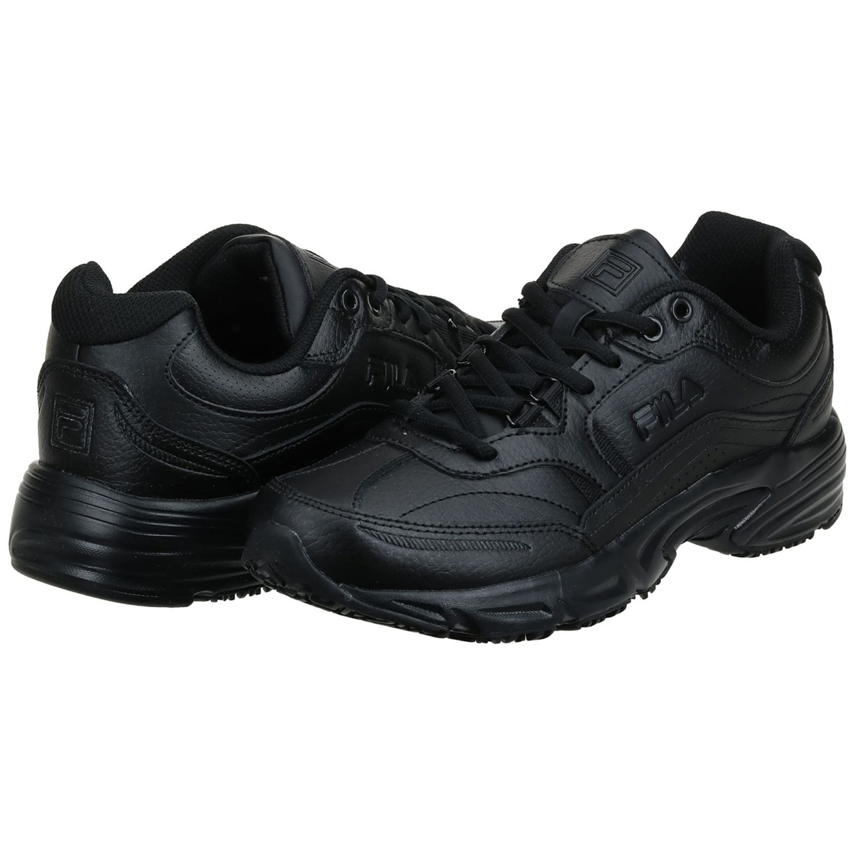 Fila Men's, Memory Workshift Slip Resistant Composite Toe Shoe - Wide Width BLK/BLK/BLK - BLACK/BLACK/BLACK, 10 Wide