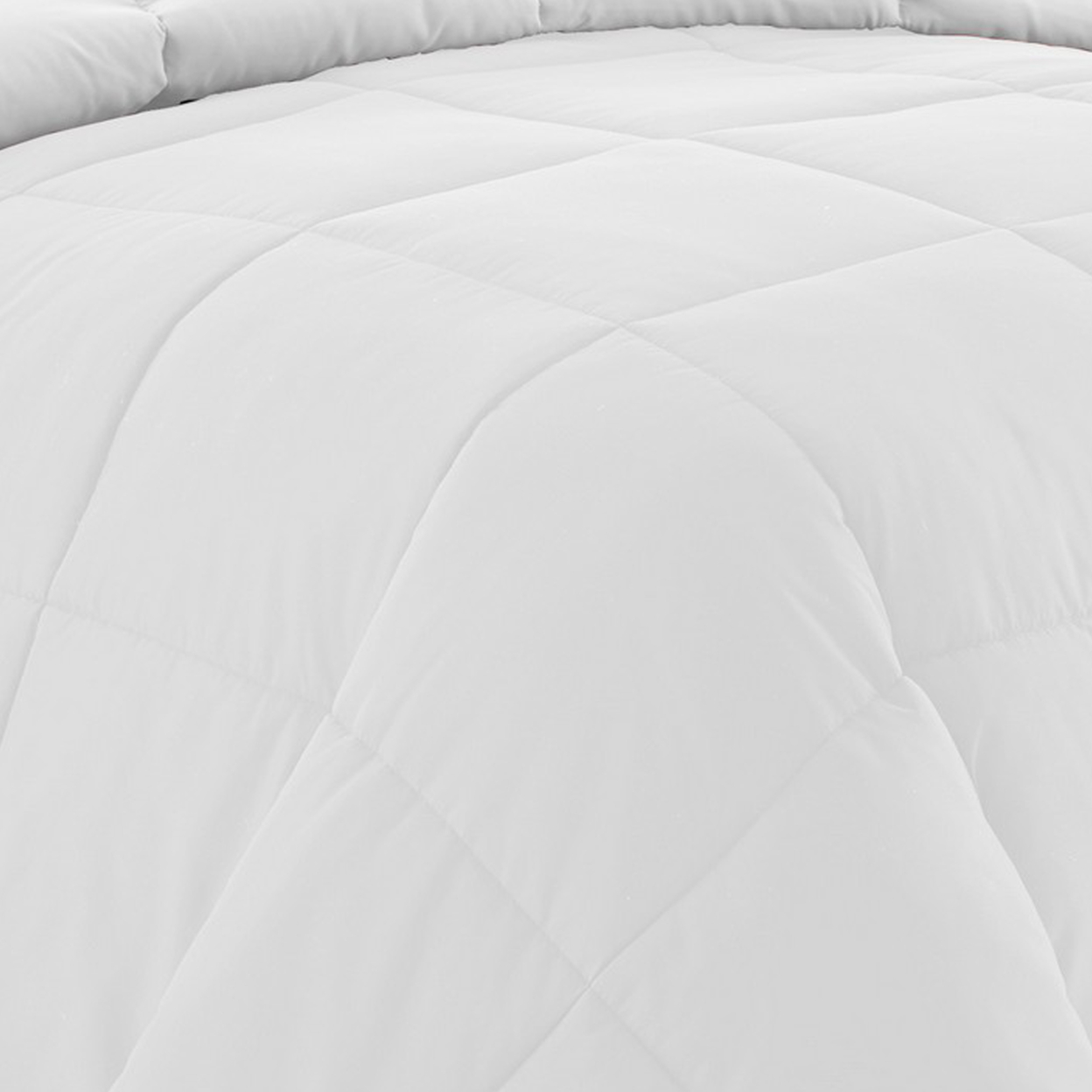 Beth Reversible Microfiber Twin Comforter, Squared Stitching, Pure White- Saltoro Sherpi