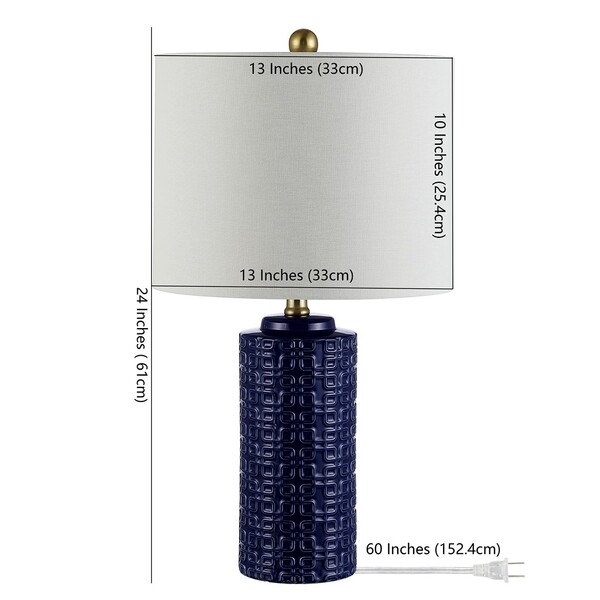 SAFAVIEH Artef 24 Table Lamp (Set Of 2) , Navy Blue ,