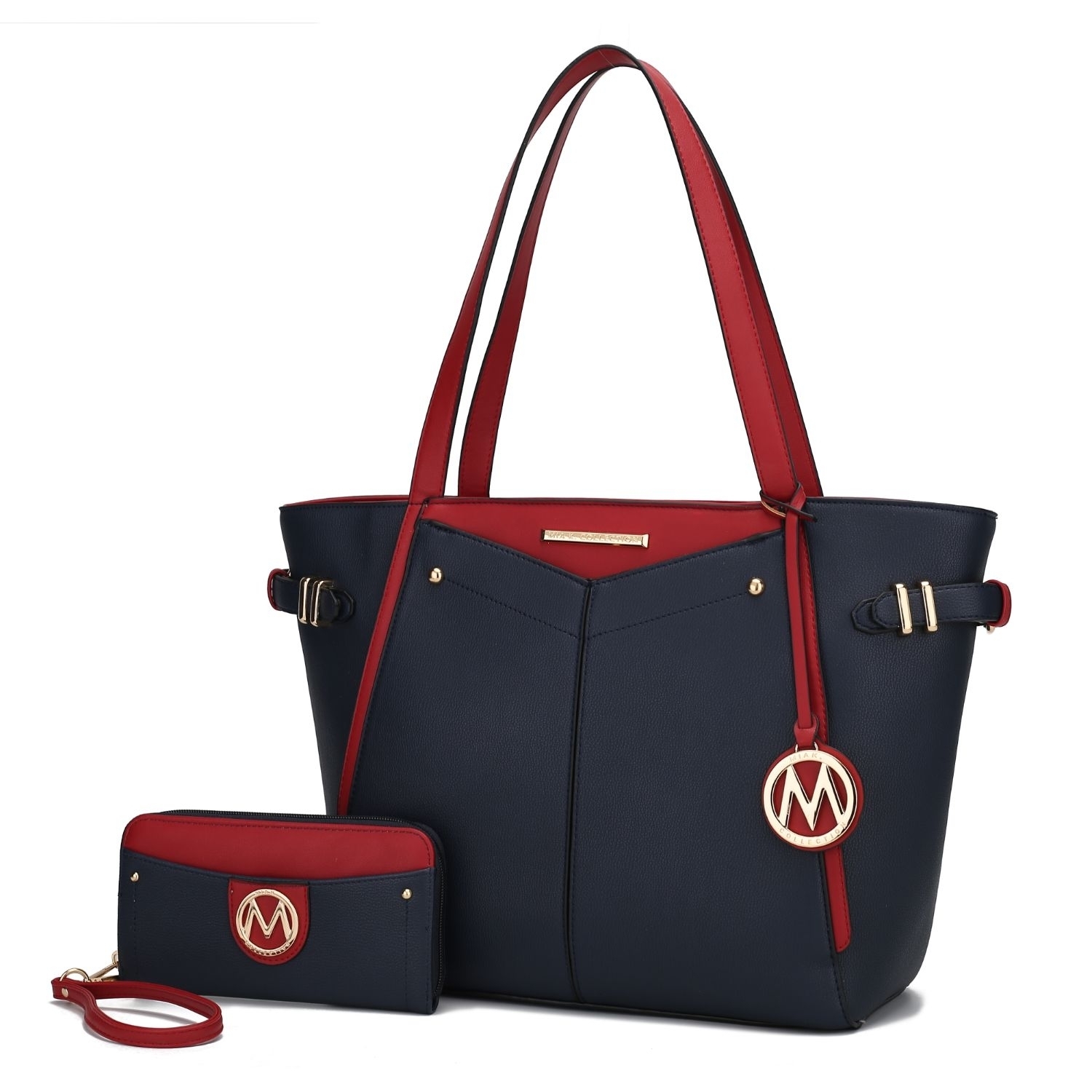 MKF Collection Morgan Tote Handbag By Mia K. - Navy Red