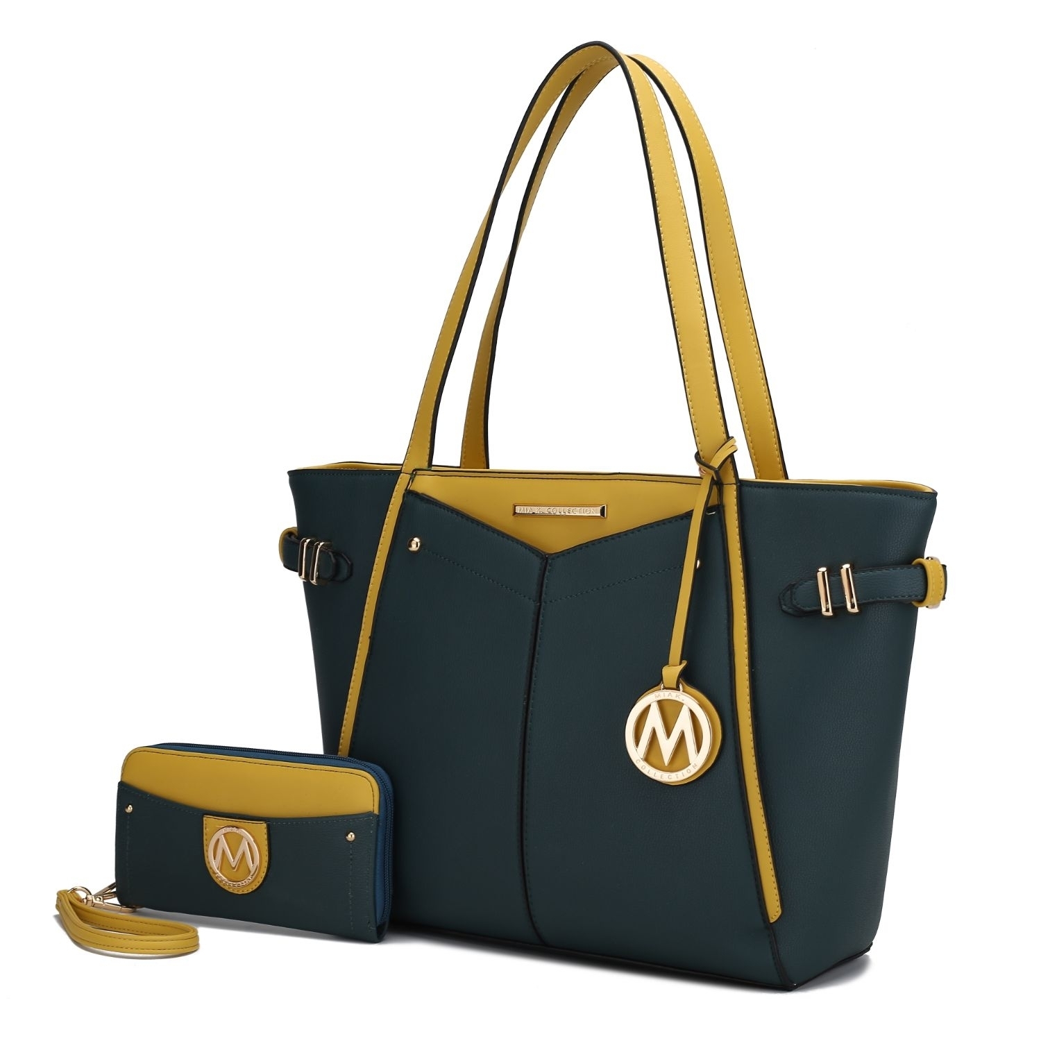 MKF Collection Morgan Tote Handbag By Mia K. - Teal Yellow