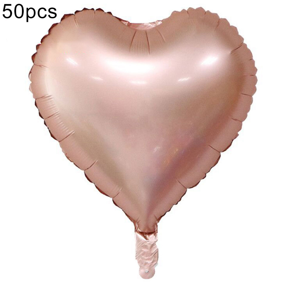 50Pcs 18inch Big Star Love Heart Round Foil Balloon Birthday Wedding Party Decor - champagne, 2