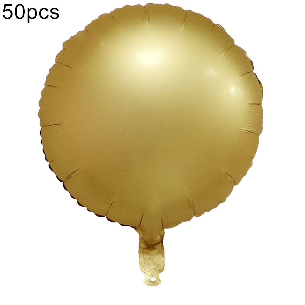 50Pcs 18inch Big Star Love Heart Round Foil Balloon Birthday Wedding Party Decor - golden, 3