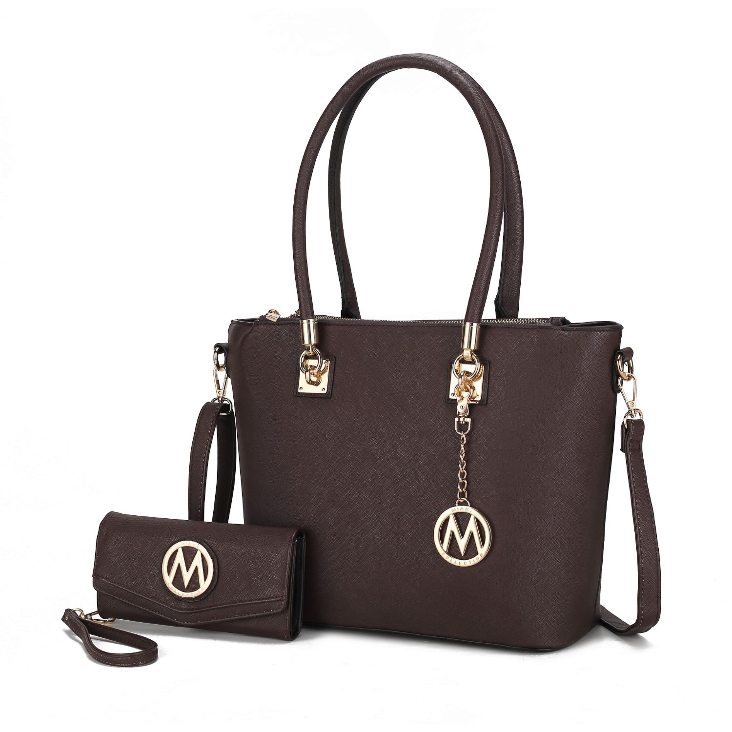 MKF Collection Vanessa Tote Handbag & Wallet Set By Mia K. - Coffee