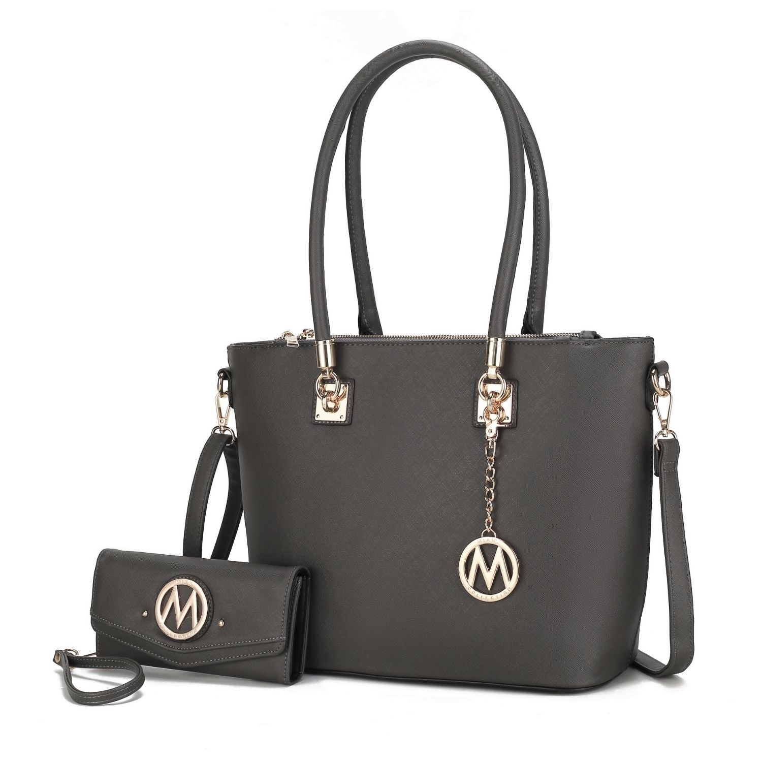 MKF Collection Vanessa Tote Handbag & Wallet Set By Mia K. - Charcoal
