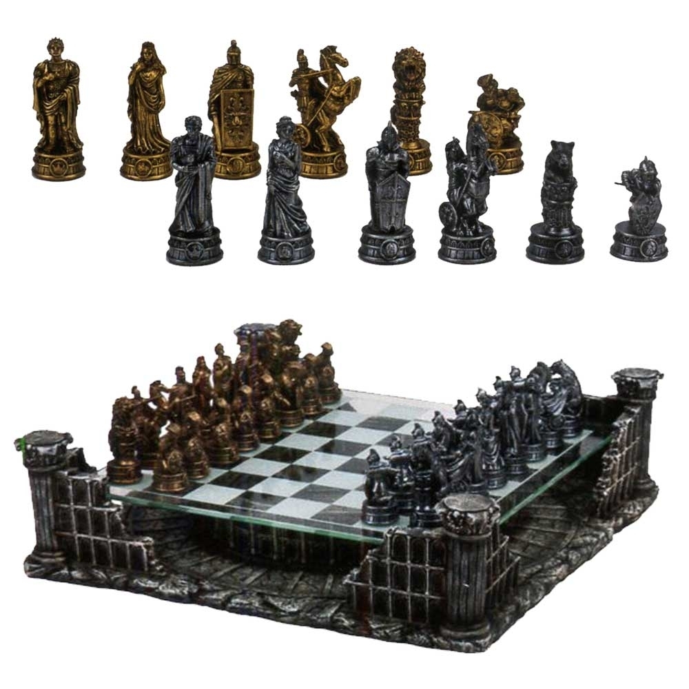 Metal Collectible Chess Set - GLADIATOR