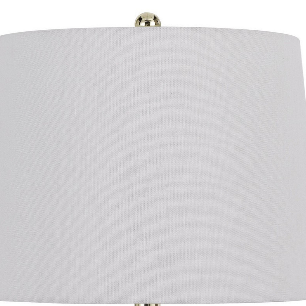 23 Inch Set Of 2 Ceramic Accent Table Lamp, Hammered Base, White, Gold- Saltoro Sherpi