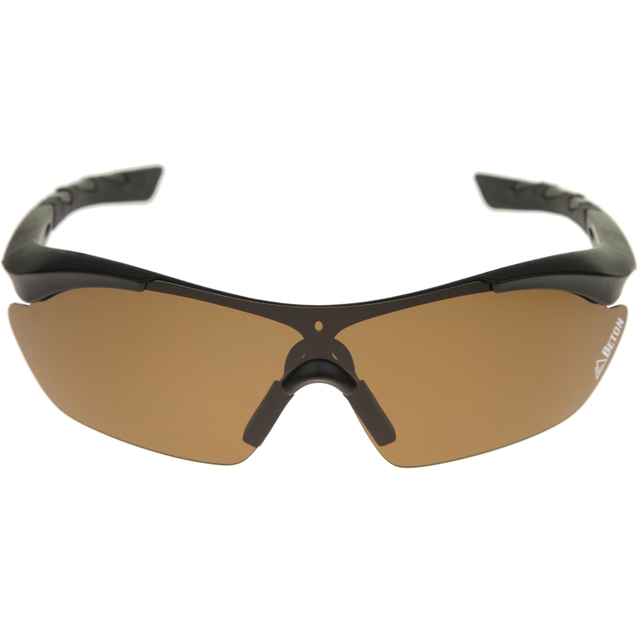 Nepal - Polarized Shatterproof Half-Frame Sports Shield Sunglasses 80mm - Matte Black / Smoke