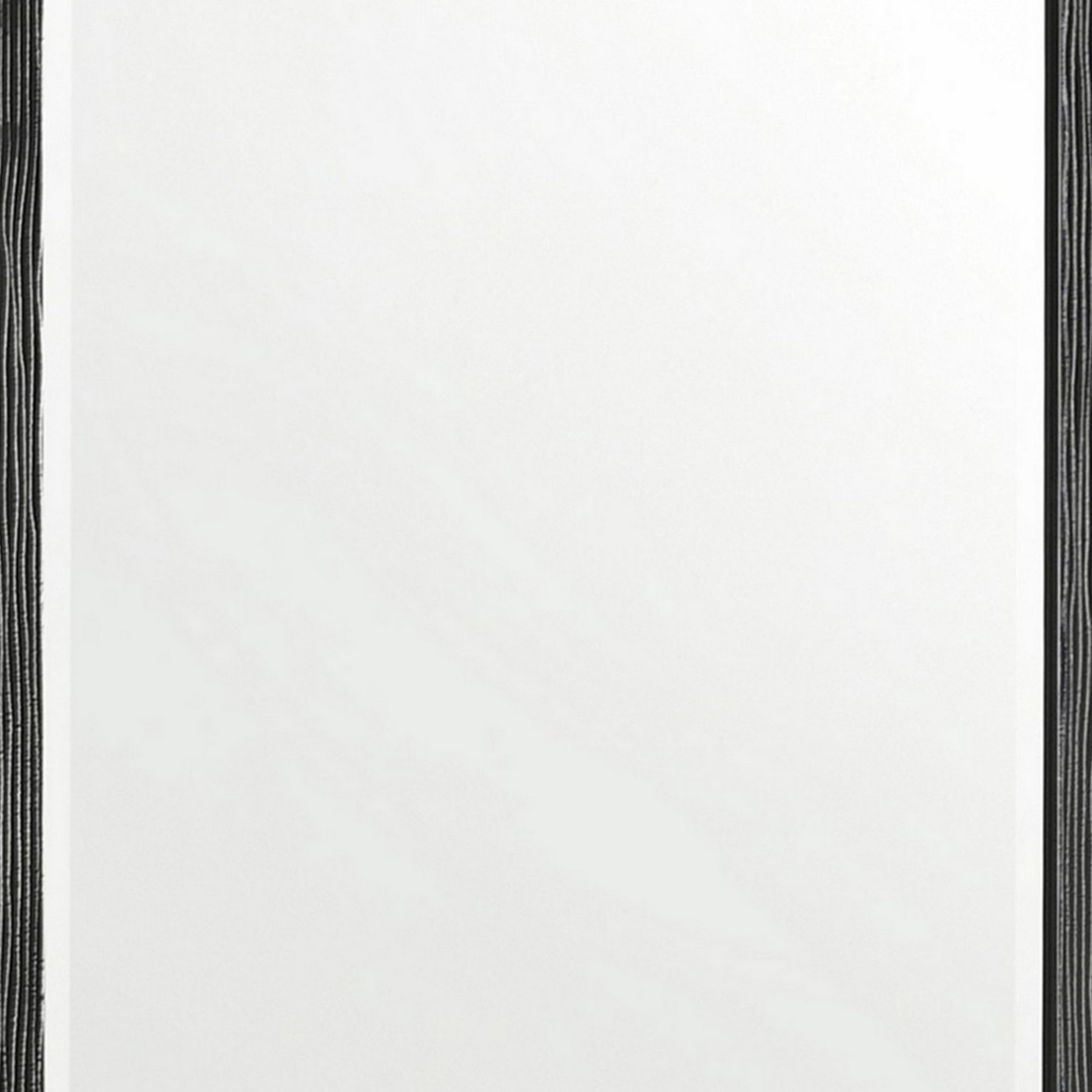 Reza 39 Inch Modern Dresser Mirror, Beveled Edge, Linear Pattern, Black
