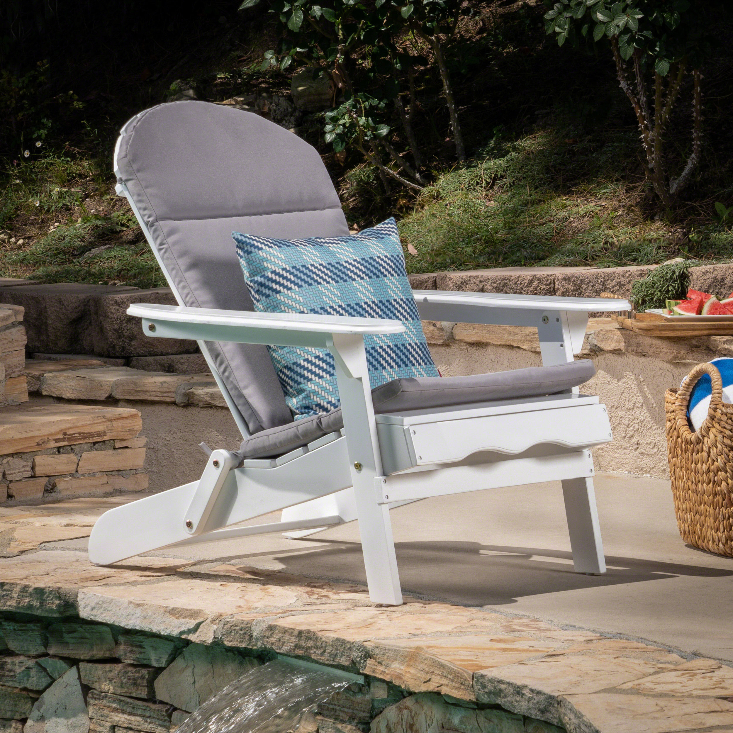 Reed Outdoor Adirondack Chair Cushion - Grey