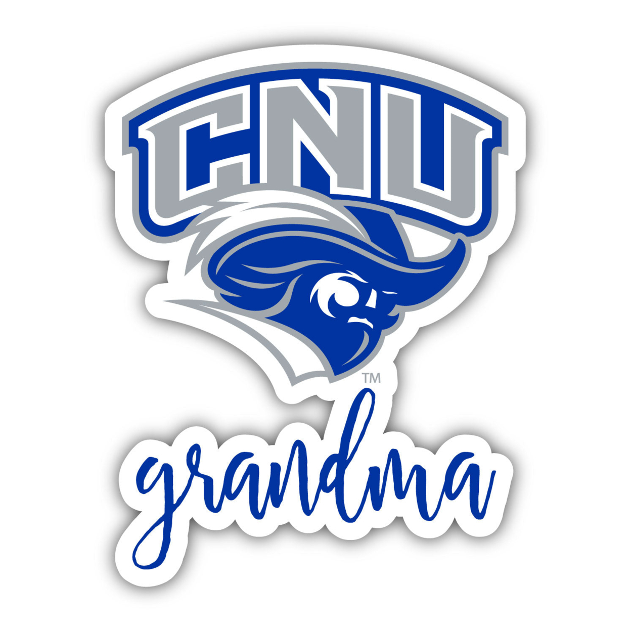 Christopher Newport Captains 4 Inch Proud Grand Mom Die Cut Decal