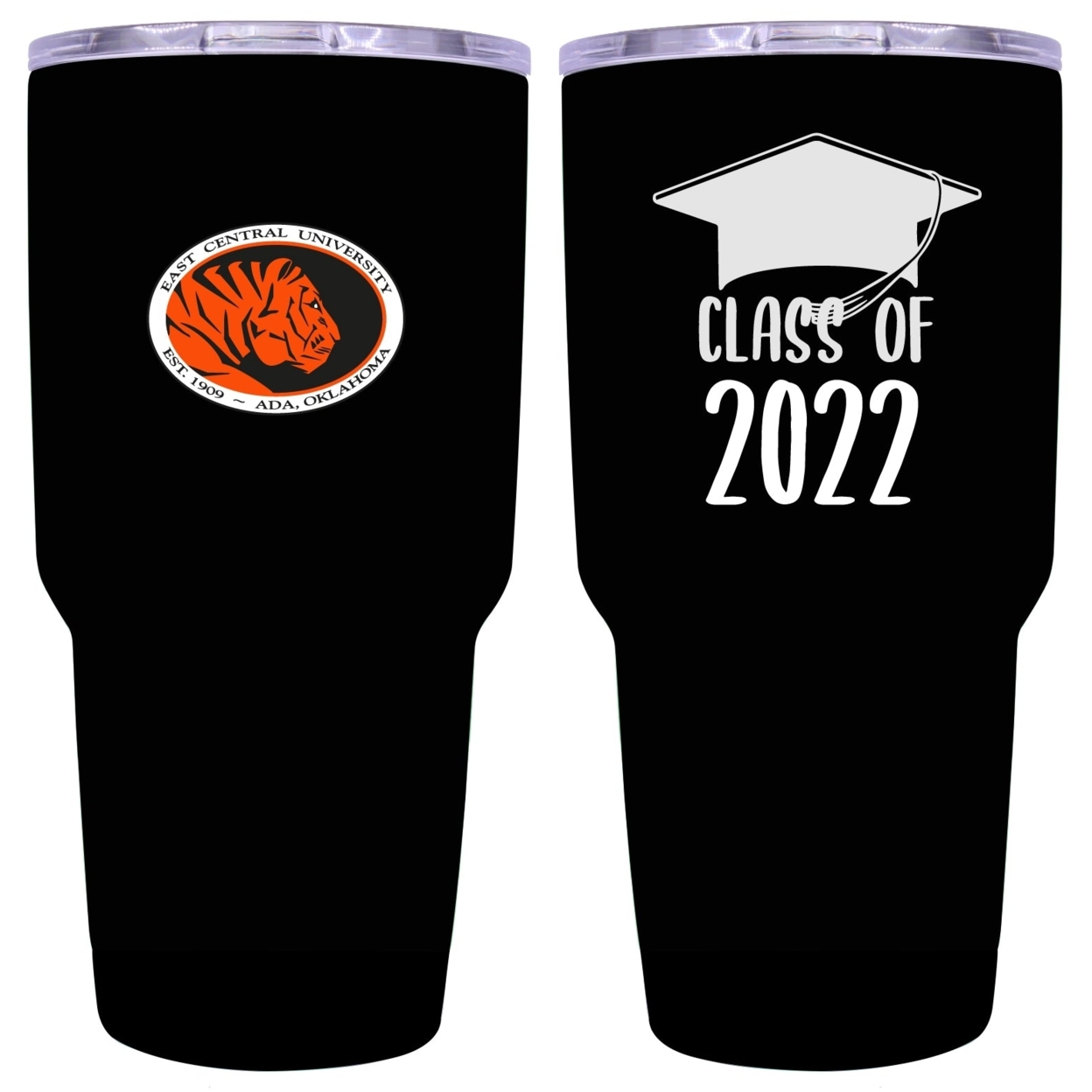 East Central University Tigers 24 OZ Insulated Stainless Steel Tumbler Black