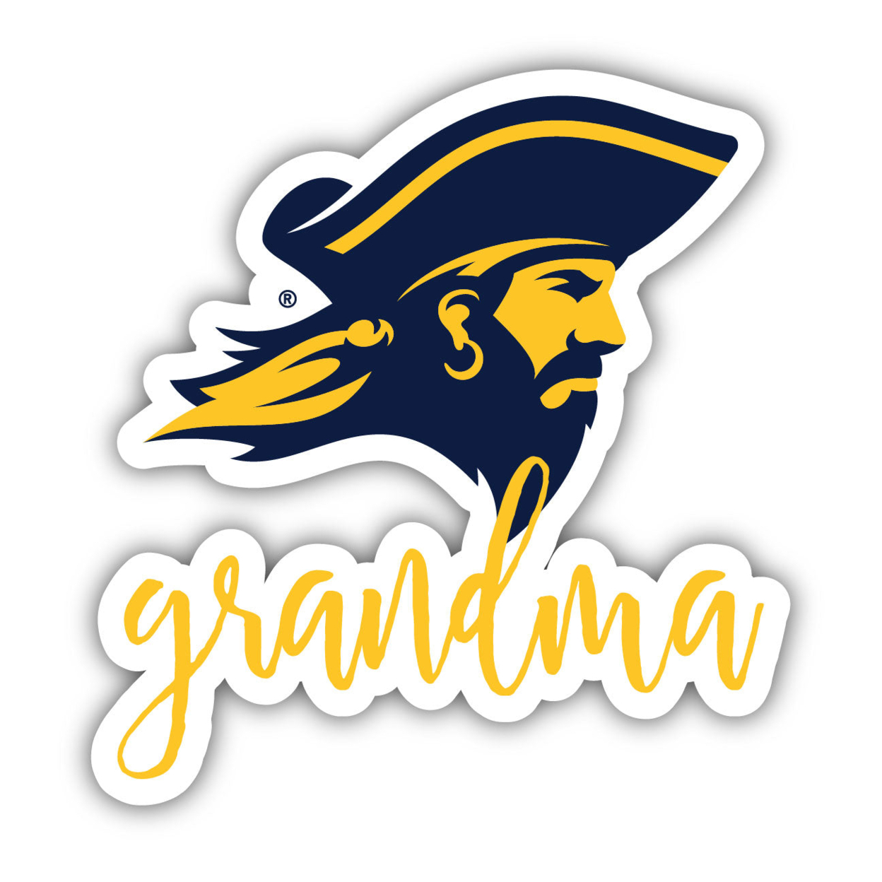 East Tennessee State University 4 Inch Proud Grand Mom Die Cut Decal