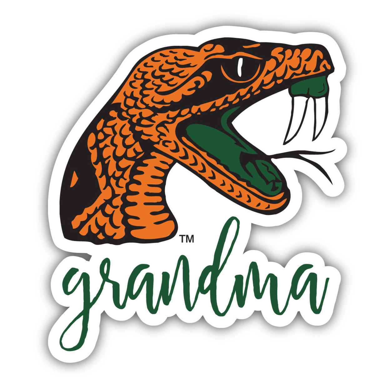 Florida A&M Rattlers 4 Inch Proud Grand Mom Die Cut Decal
