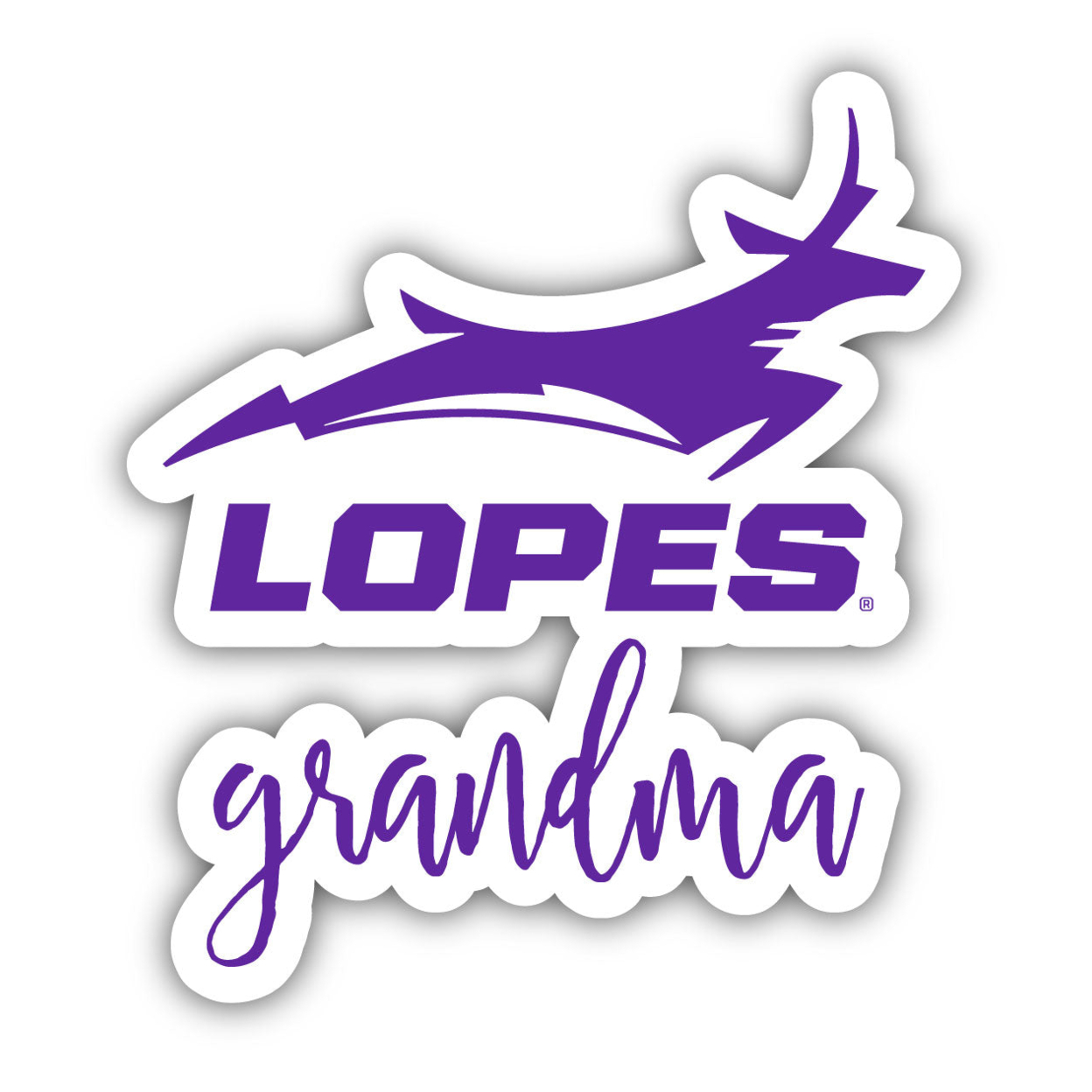 Grand Canyon University Lopes 4 Inch Proud Grand Mom Die Cut Decal