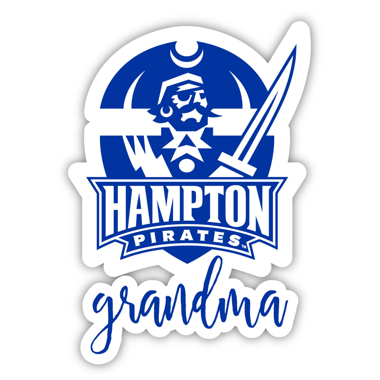 Hampton University 4 Inch Proud Grand Mom Die Cut Decal