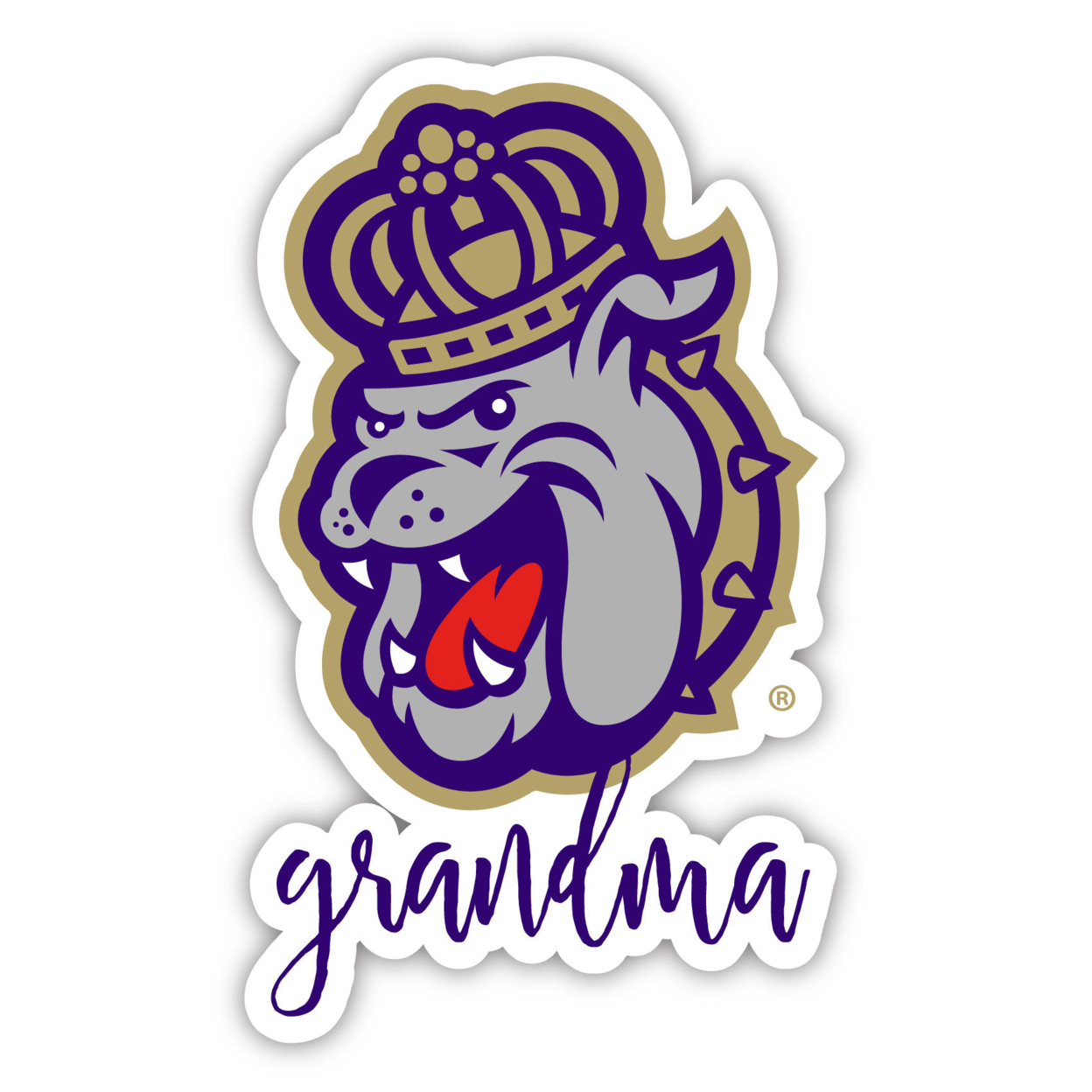 James Madison Dukes 4 Inch Proud Grand Mom Die Cut Decal