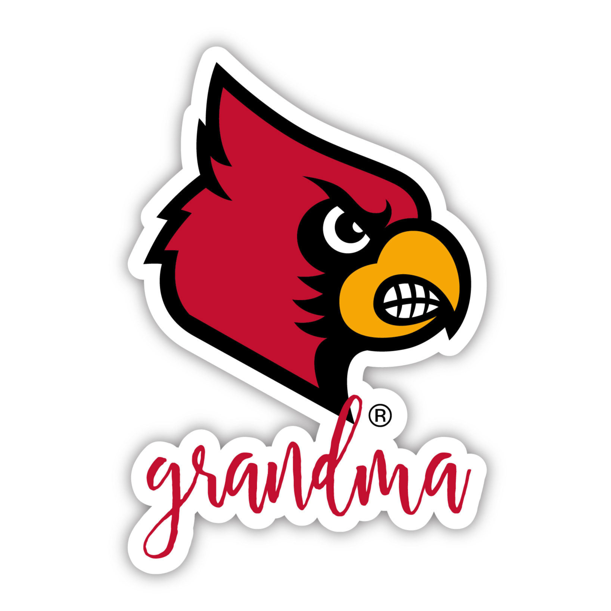 Louisville Cardinals 4 Inch Proud Grand Mom Die Cut Decal