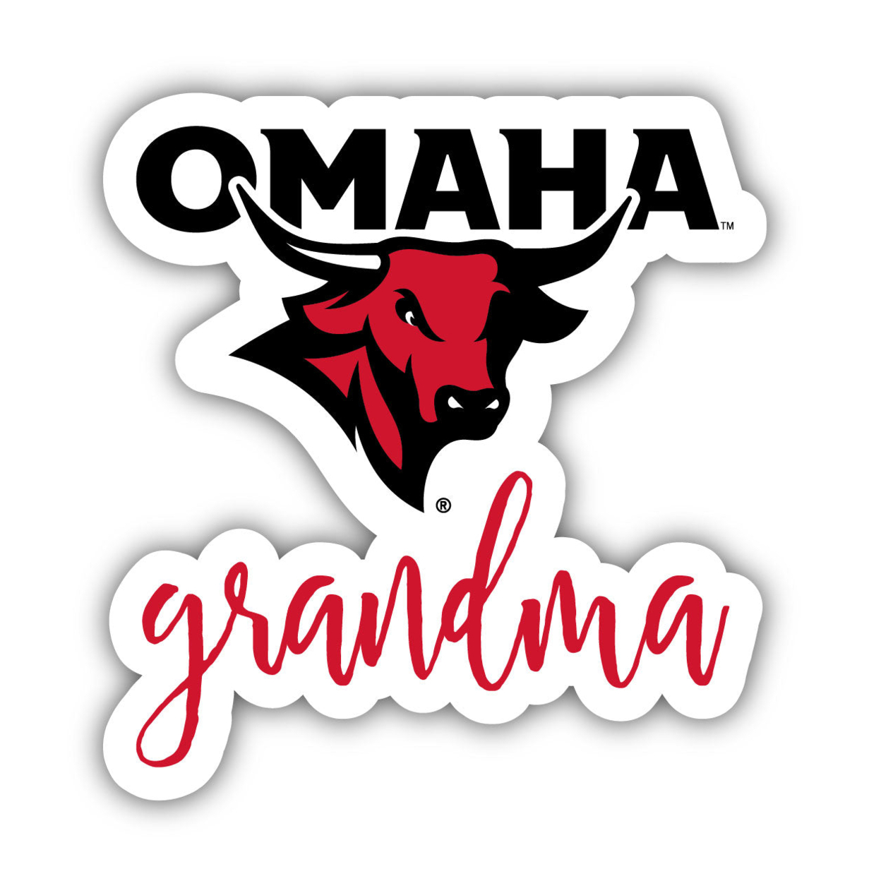 Nebraska At Omaha 4 Inch Proud Grand Mom Die Cut Decal