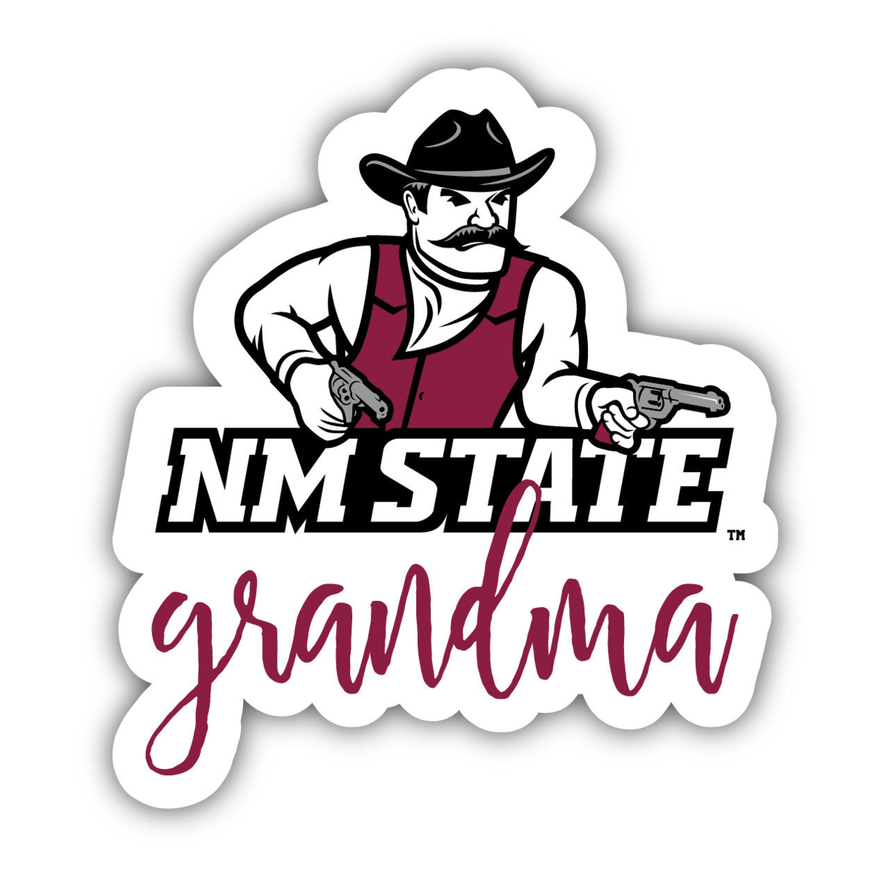 New Mexico State University Aggies 4 Inch Proud Grand Mom Die Cut Decal