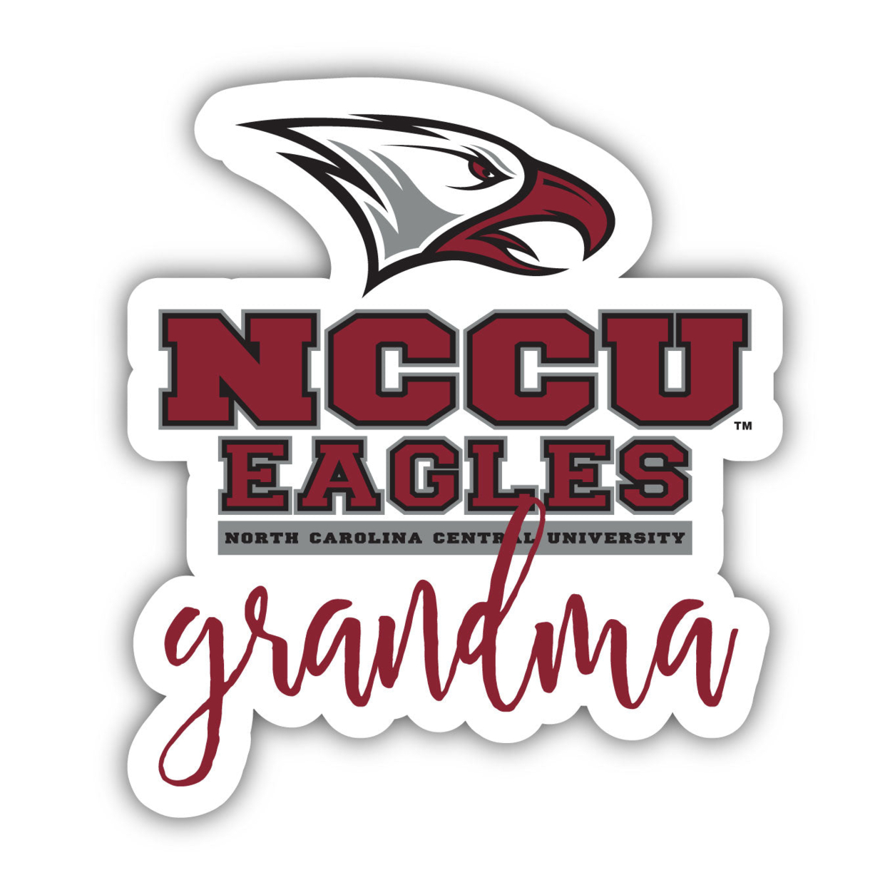 North Carolina Central Eagles 4 Inch Proud Grand Mom Die Cut Decal