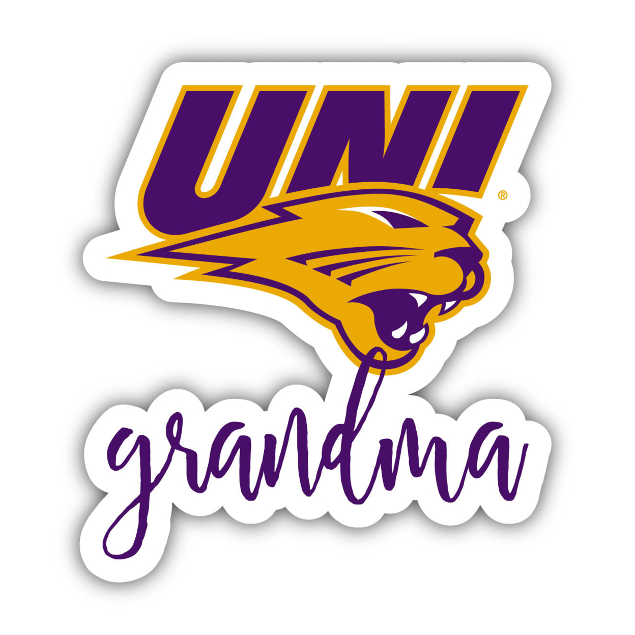 Northern Iowa Panthers 4 Inch Proud Grand Mom Die Cut Decal