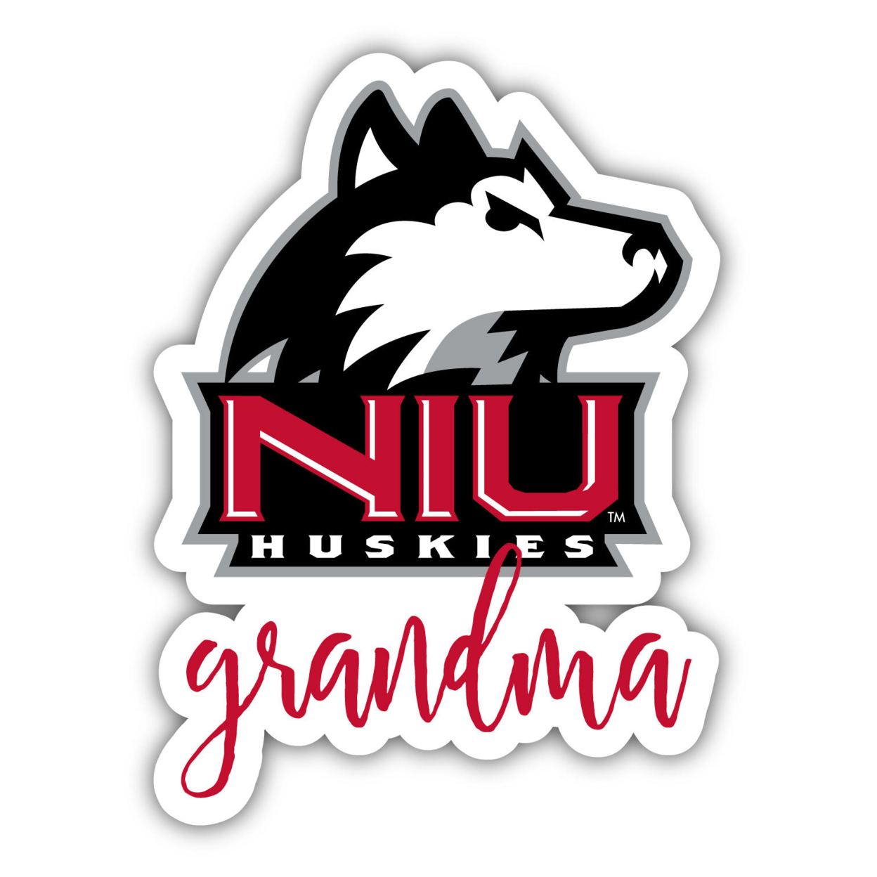 Northern Illinois Huskies 4 Inch Proud Grand Mom Die Cut Decal