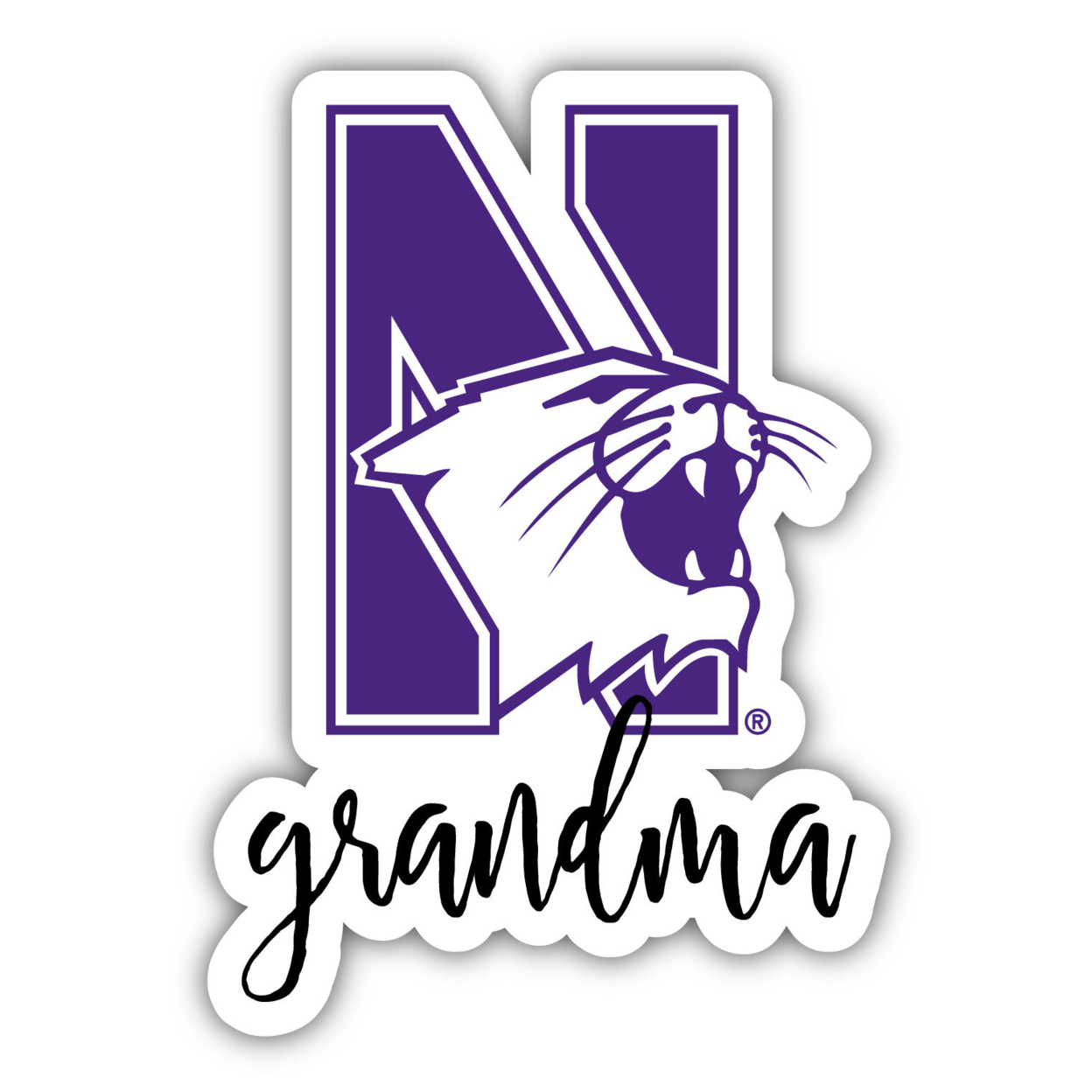 Northwestern University Wildcats 4 Inch Proud Grand Mom Die Cut Decal