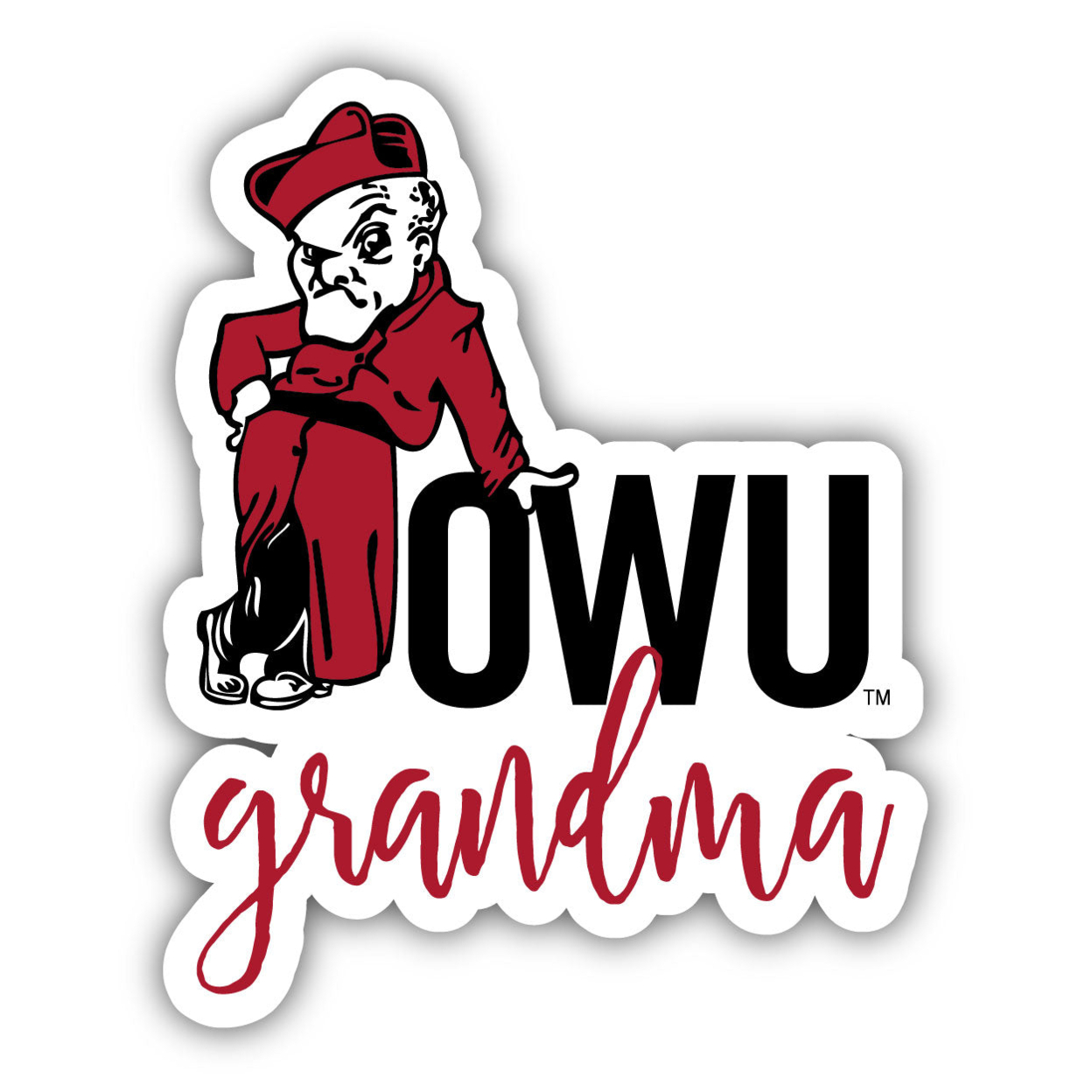 Ohio Wesleyan University 4 Inch Proud Grand Mom Die Cut Decal