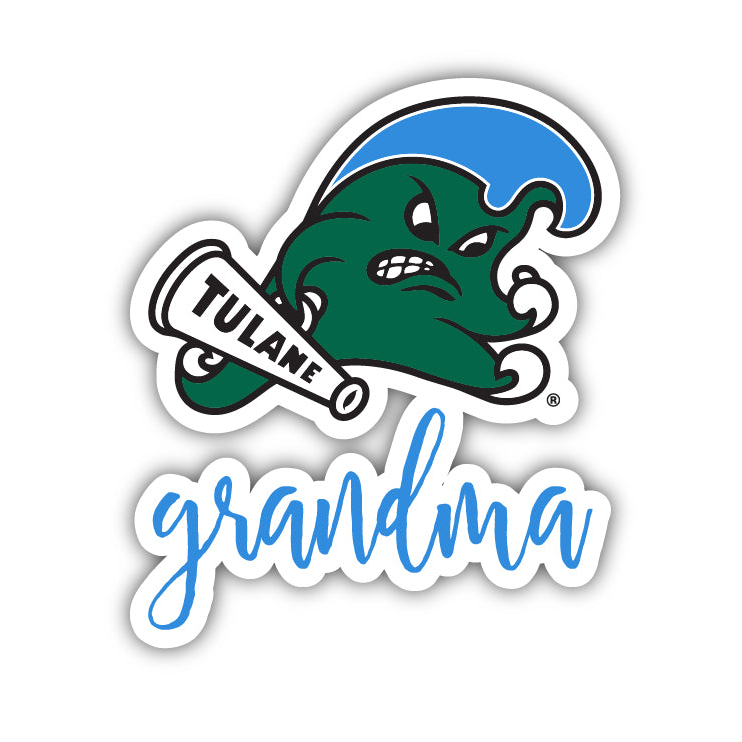 Tulane University Green Wave 4 Inch Proud Grand Mom Die Cut Decal