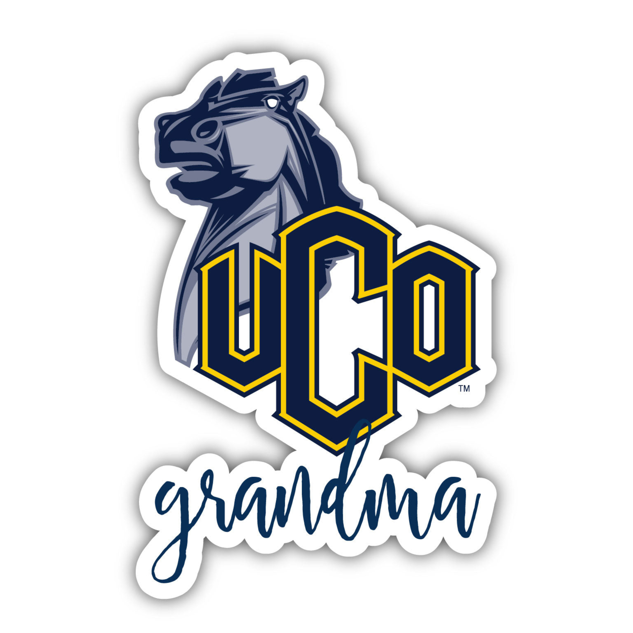 University Of Central Oklahoma Bronchos 4 Inch Proud Grand Mom Die Cut Decal