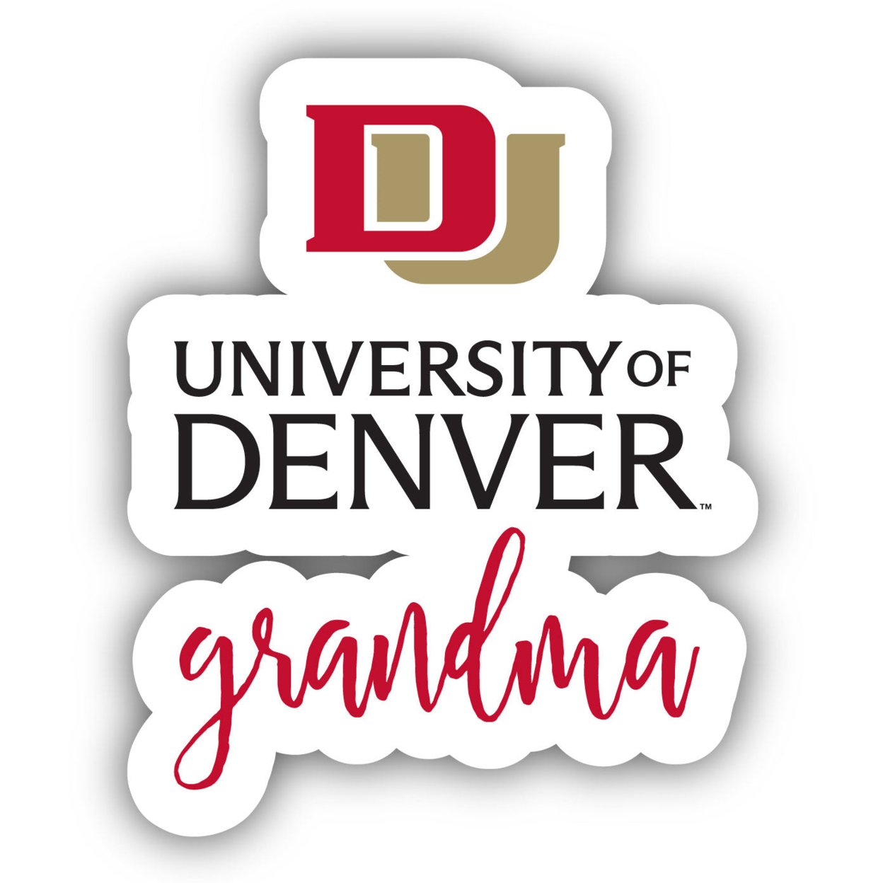 University Of Denver Pioneers 4 Inch Proud Grand Mom Die Cut Decal