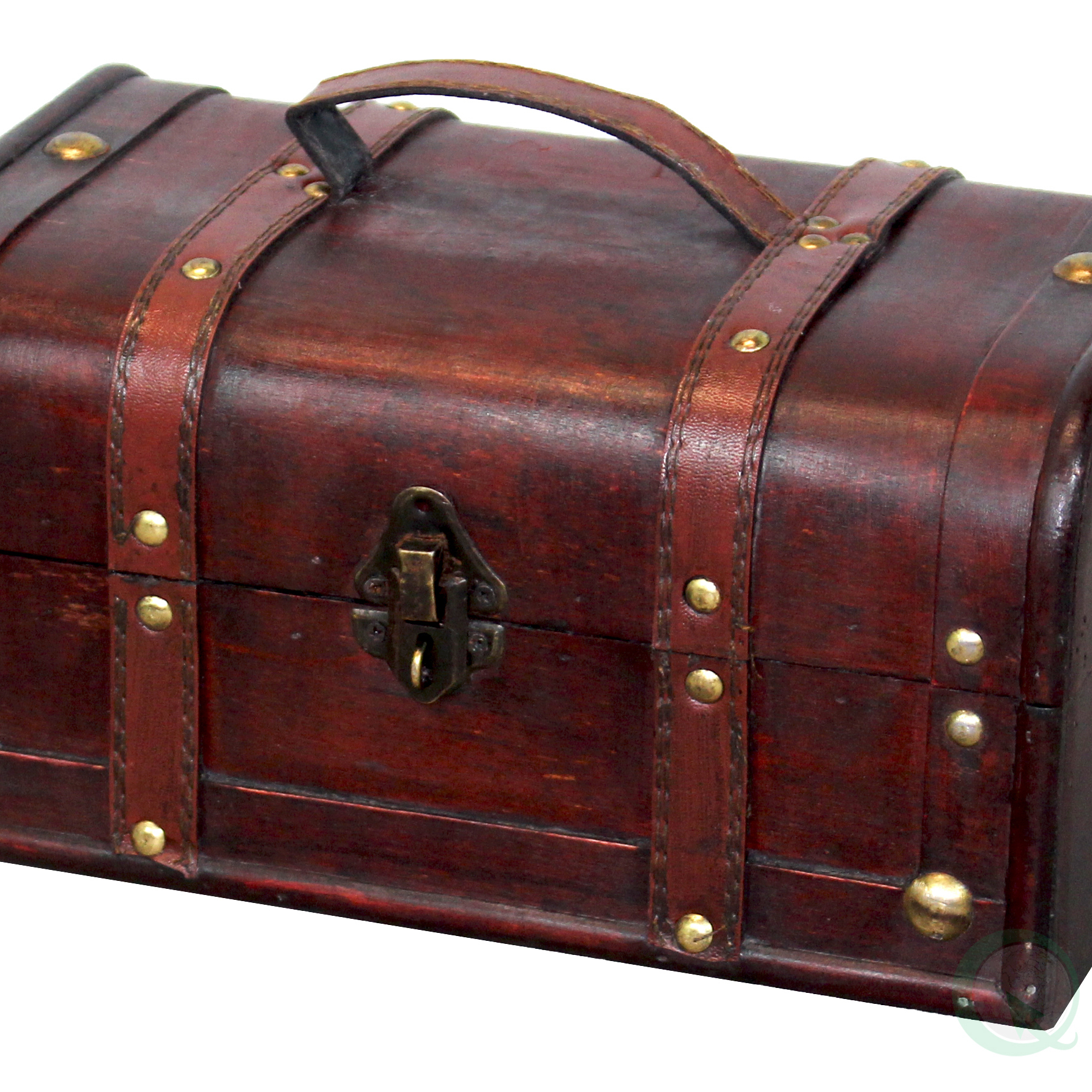 Decorative Vintage Wood Treasure Box - Wooden Trunk Chest With Handle - Chest