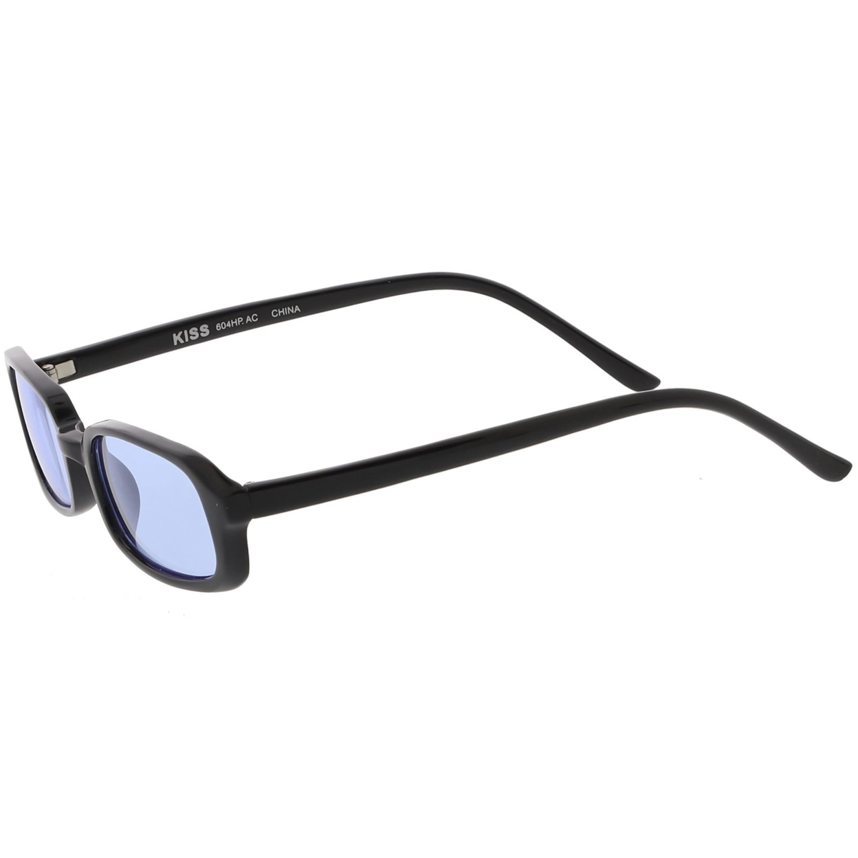 True Vintage Small Frame Rectangle Sunglasses Color Tinted Lens 46mm - Black / Pink