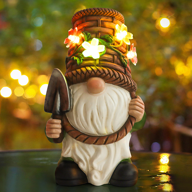 Garden Statue Decorations Ornaments with Solar Light