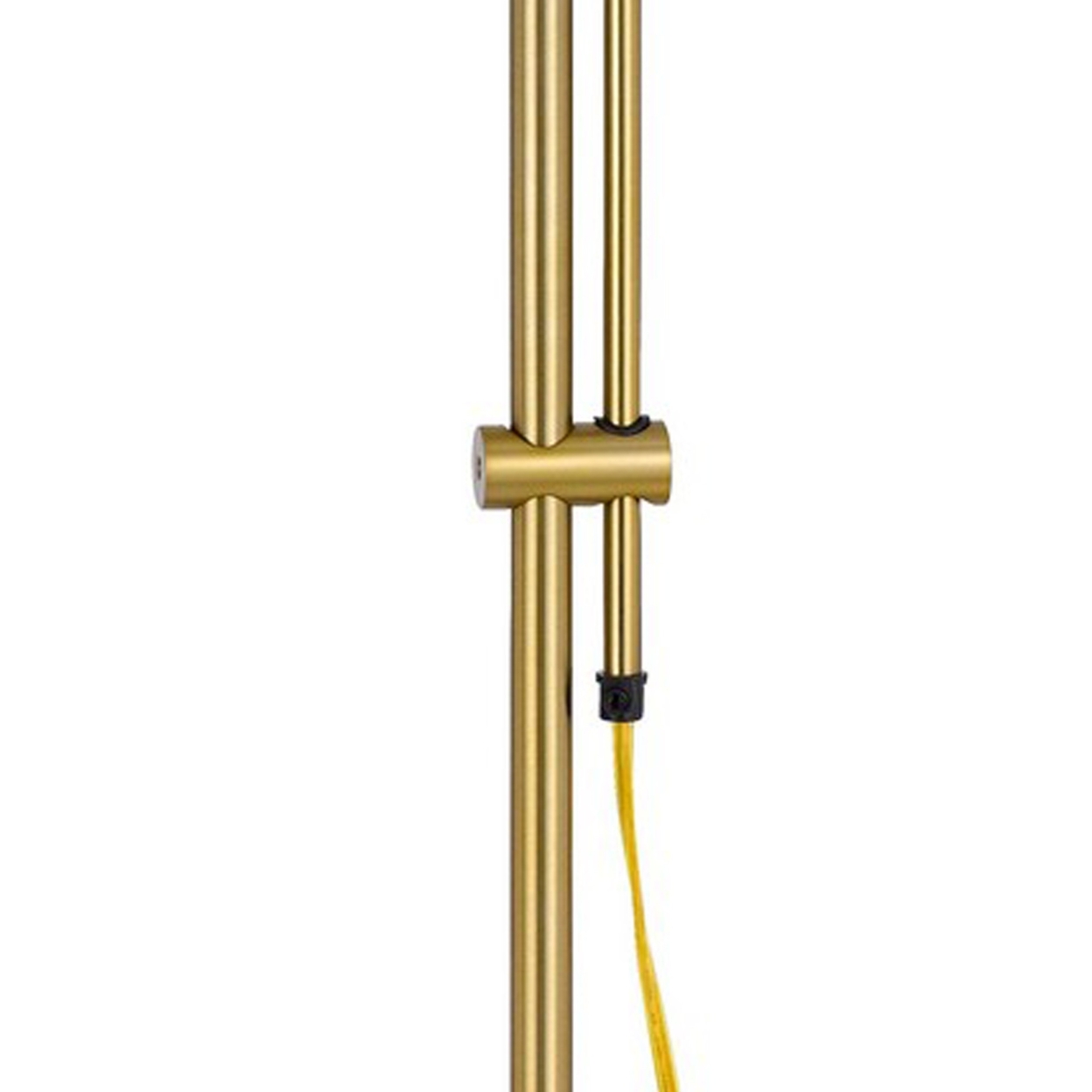 58 Inch Metal Floor Lamp, Adjustable Height, Chain Switch, Antique Brass- Saltoro Sherpi