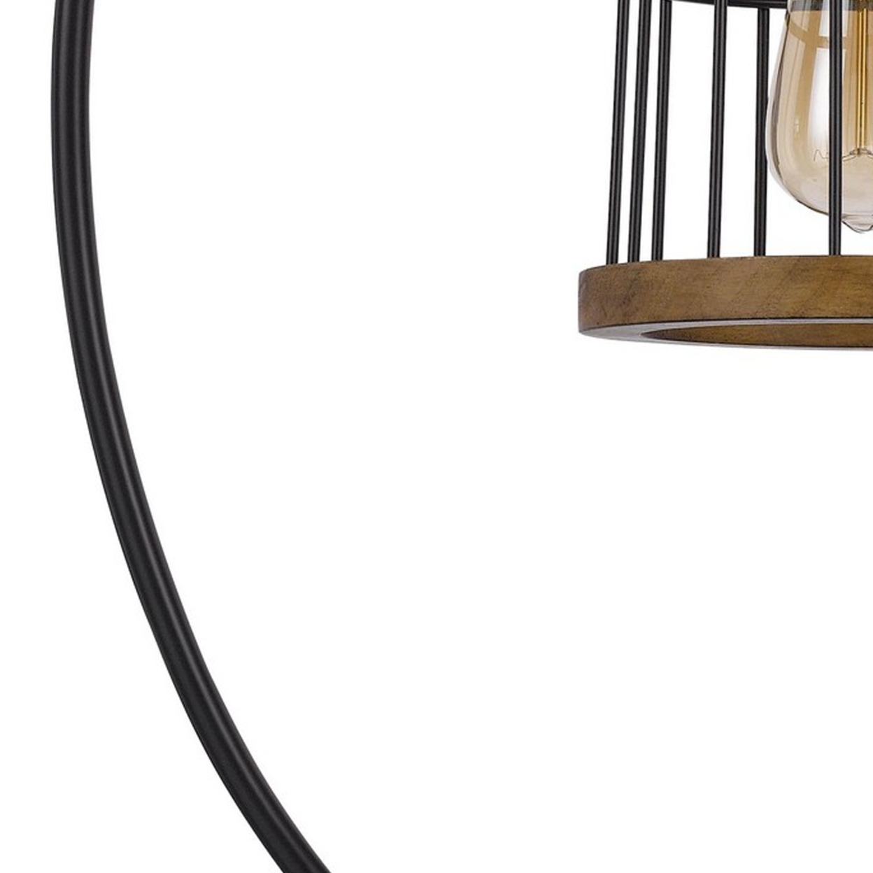 Kim 31 Inch Modern Table Lamp, Hanging Lantern Shade, Metal, Dark Bronze- Saltoro Sherpi