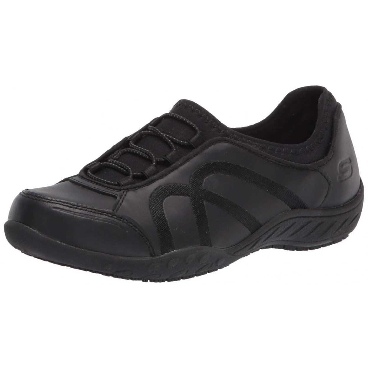 UPC 194428001630 product image for Skechers Women's Slip on Bungee Gore Food Service Shoe - BLACK, 8.5 | upcitemdb.com