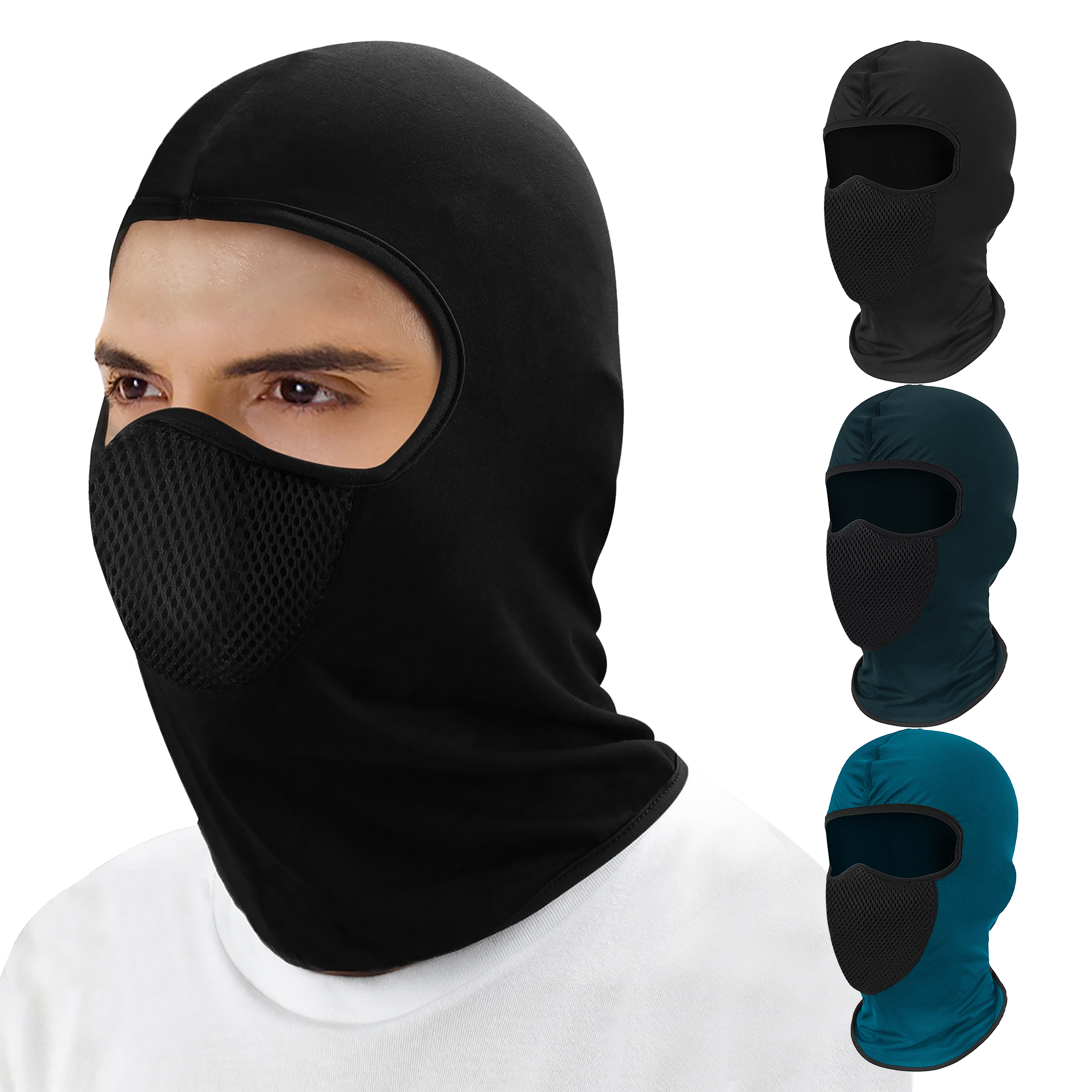 2-Pack: Men's Warm Windproof Breathable Thermal Balaclava Winter Ski Face Mask - Full Face