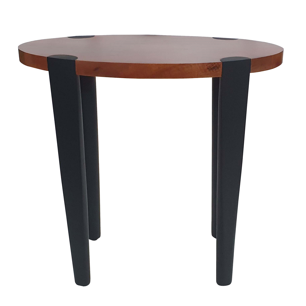 Max 23 Inch Oval Top End Side Table, Mango Wood, Iron Frame, Brown, Black- Saltoro Sherpi