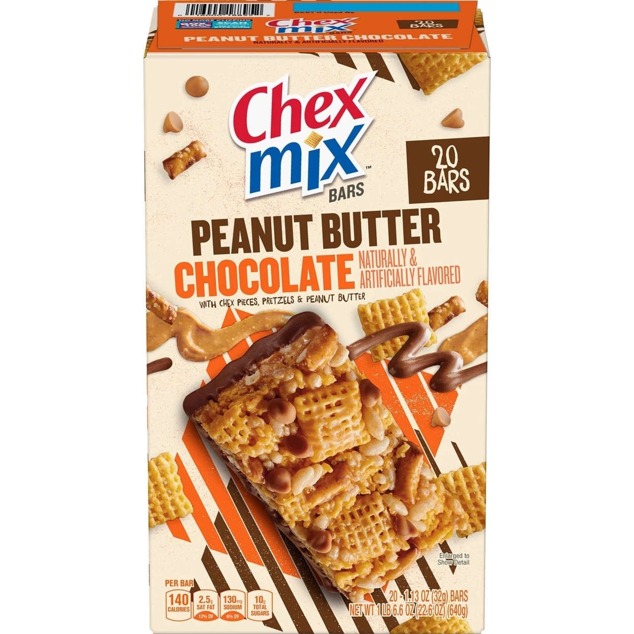 Chex Mix Peanut Butter Chocolate Treat Bars, 1.3 Ounce (20 Count)