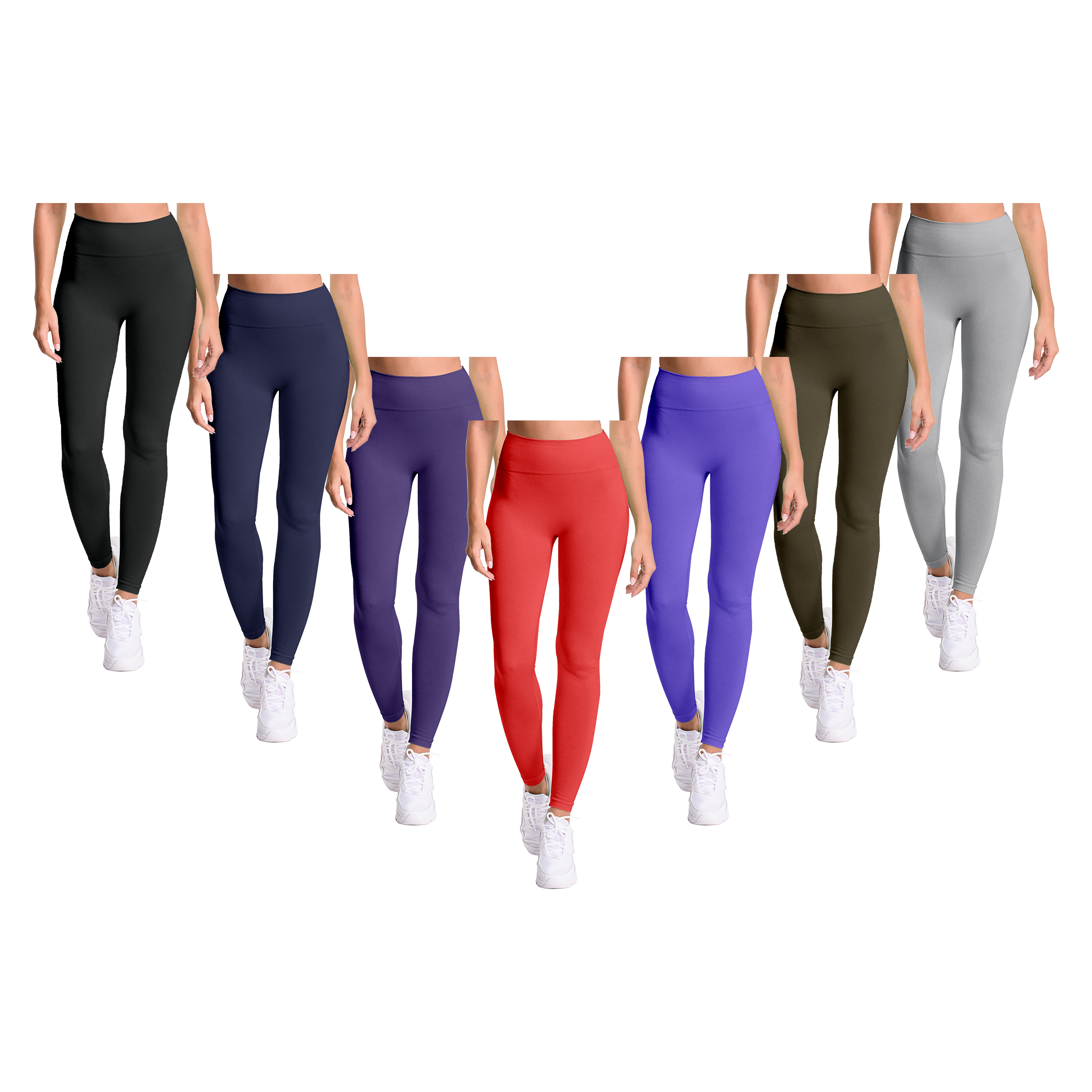 3-Pack: Women's Cozy Fleece-Lined Workout Yoga Pants Seamless Leggings - X-Large