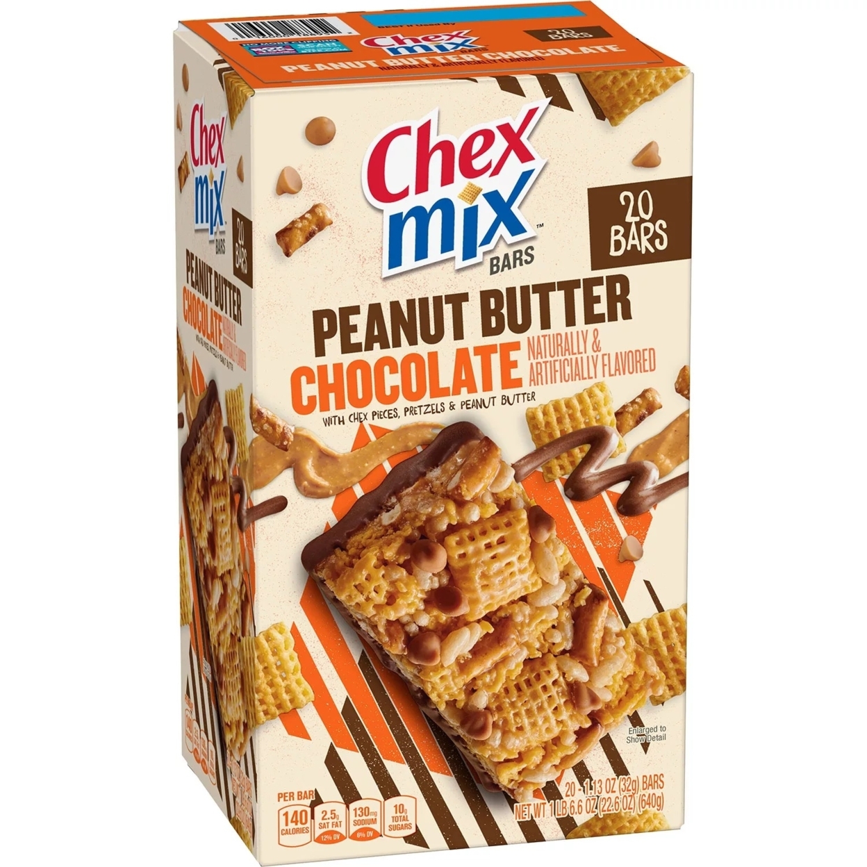 Chex Mix Peanut Butter Chocolate Treat Bars, 1.3 Ounce (20 Count)