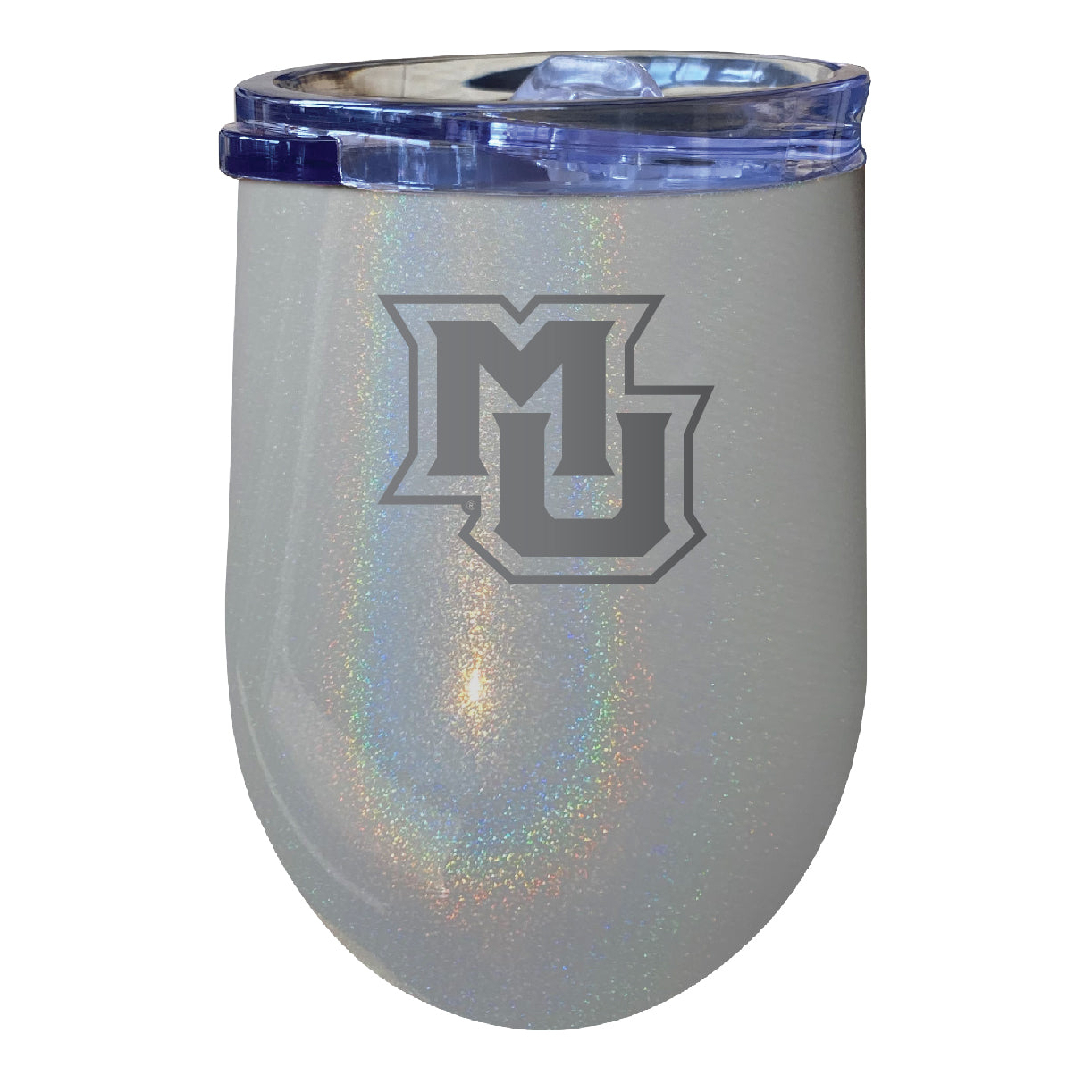 Marquette Golden Eagles 12 Oz Laser Etched Insulated Wine Stainless Steel Tumbler Rainbow Glitter Grey