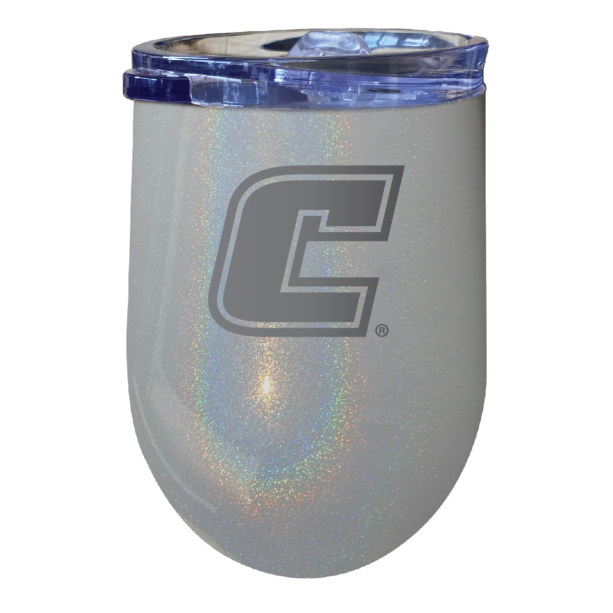 University Of Tennessee At Chattanooga 12 Oz Laser Etched Insulated Wine Stainless Steel Tumbler Rainbow Glitter Grey