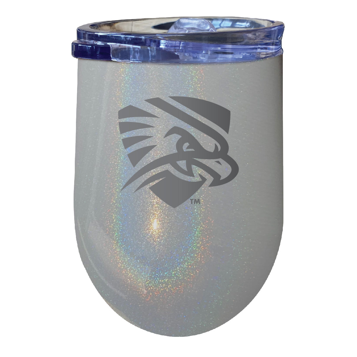 University Of Texas Of The Permian Basin 12 Oz Laser Etched Insulated Wine Stainless Steel Tumbler Rainbow Glitter Grey